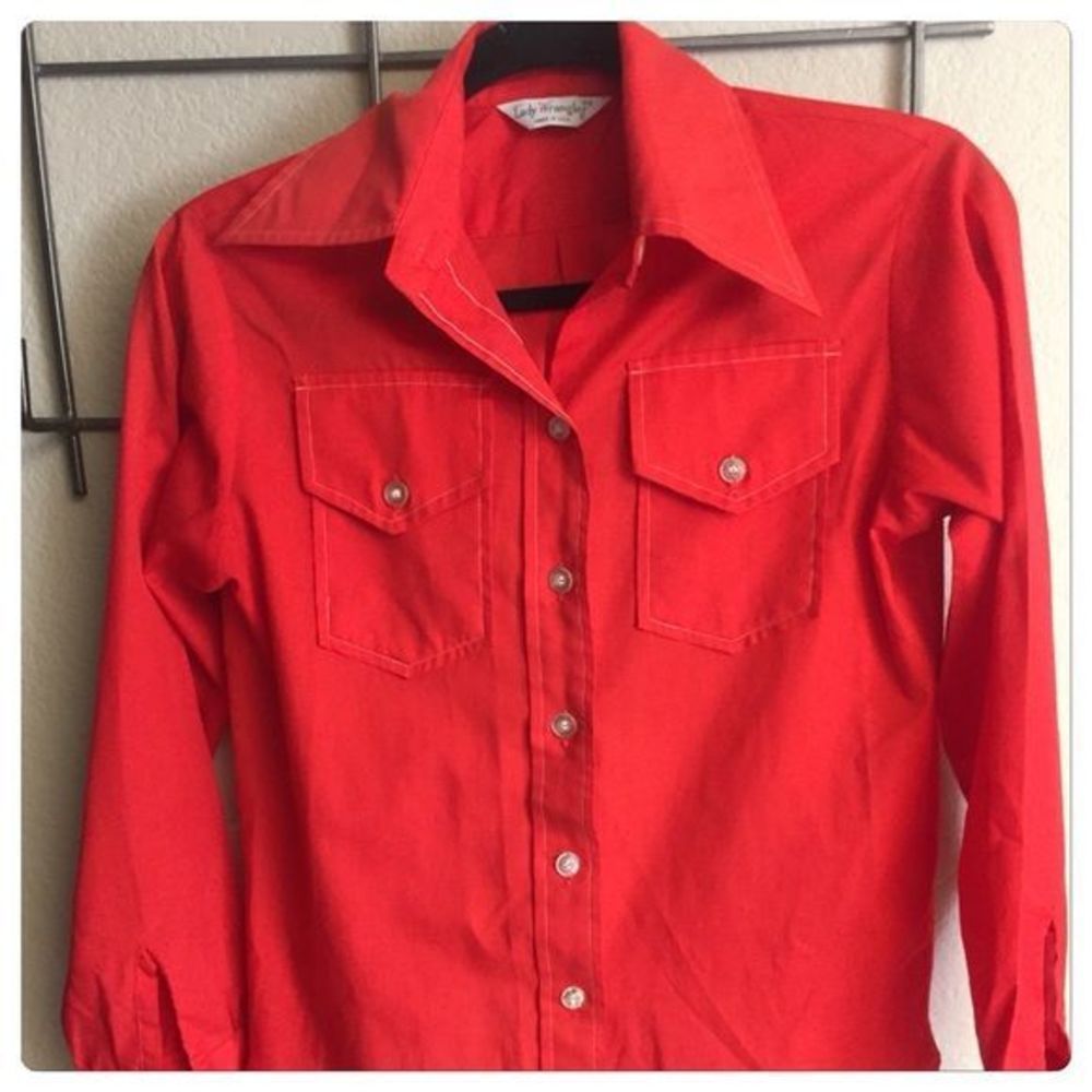 Lady Wrangler Red VTG  Blouse